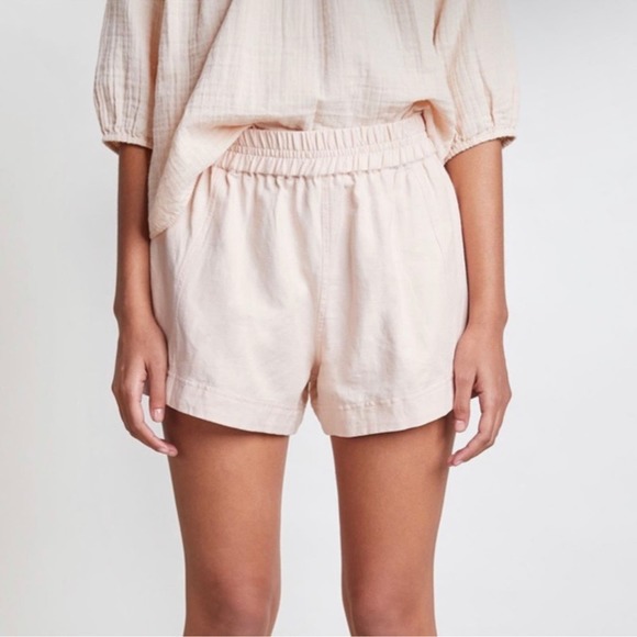 Apiece Apart high waisted Denys Runner Short cotton linen - Picture 1 of 12